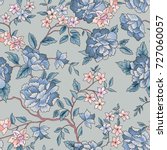 floral pattern. flower seamless ... | Shutterstock .eps vector #727060057