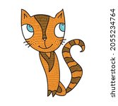 cute cartoon cat. vector... | Shutterstock .eps vector #2055234764