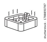 Hot Jacuzzi Tub Icon  Vector...
