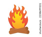 Burning Wood Bonfire Icon ...