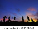 silhouettes of many... | Shutterstock . vector #524100244