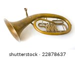 Small photo of Alto saxhorn close up isolated on white