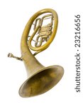 Small photo of Alto saxhorn close up isolated on white