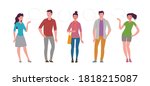 people set in flat style.... | Shutterstock .eps vector #1818215087