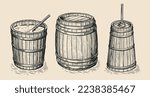 Wooden Storage Barrel  Churn ...