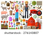 farm  farmhouse  farmyard... | Shutterstock .eps vector #276143807