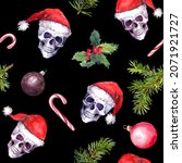 Creepy Christmas Skull Seamless ...