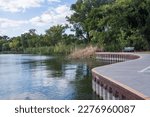 Lake Ray Hubbard embankment in Texas, USA
