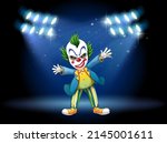 a creepy clown with sportlight... | Shutterstock .eps vector #2145001611