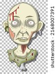 creepy zombie head on grid... | Shutterstock .eps vector #2168007391