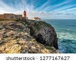 Lighthouse of Cape St. Vincent Stands over the Atlantic Ocean in Southern Portugal