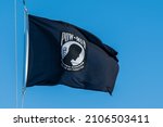 Pow Mia Flag Waves In The Wind