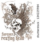 forever resting head | Shutterstock .eps vector #134225984