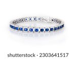 Jewelry diamond bracelet on a white background