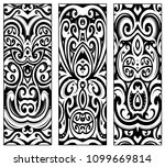 maori ethnic ornaments set.... | Shutterstock .eps vector #1099669814