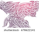 maori tattoo ornament in ethnic ... | Shutterstock .eps vector #678622141