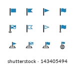 waving flag icons for banners ... | Shutterstock .eps vector #143405494