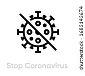 stop coronavirus icon. editable ... | Shutterstock .eps vector #1683143674