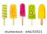 Set Of Fruit Popsicle Isolated...