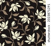 vector seamless brown floral... | Shutterstock .eps vector #2023871291