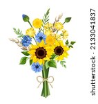 vector rustic bouquet of blue... | Shutterstock .eps vector #2133041837