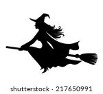 witch on a broomstick. vector... | Shutterstock .eps vector #217650991