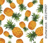 Seamless Pineapple Pattern On...