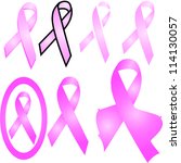 set of pink breast cancer... | Shutterstock .eps vector #114130057