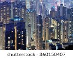  City midtown skyline at dark at Hong Kong 