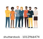 multiethnic group of people... | Shutterstock .eps vector #1012966474