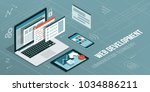 web development and coding ... | Shutterstock .eps vector #1034886211