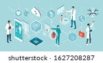 doctors and researchers using... | Shutterstock .eps vector #1627208287