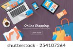 online shopping concept desktop ... | Shutterstock .eps vector #254107264