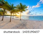 Akumal bay - Caribbean white beach in Riviera Maya, coast of Yucatan and Quintana Roo, Mexico