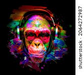 Colorful Artistic Monkey In...