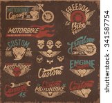 vintage motorcycling quality... | Shutterstock .eps vector #341587754