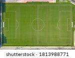 Soccer field photographed by Drone vertically