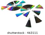 Small photo of Shareware CD disks cut up for sharing