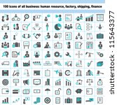 100 business icons  human... | Shutterstock .eps vector #115643377