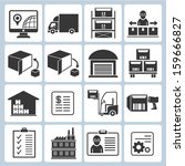 warehouse management icons set | Shutterstock .eps vector #159666827