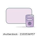 blank note board with cpu icon... | Shutterstock .eps vector #2103536957