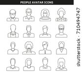people avatar icons line style | Shutterstock .eps vector #710494747