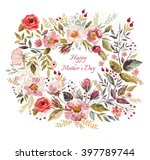 vintage vector greeting card... | Shutterstock .eps vector #397789744