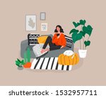 girl girl sitting and resting... | Shutterstock .eps vector #1532957711