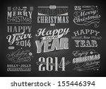 christmas and happy new year... | Shutterstock .eps vector #155446394