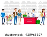 stock-vector-concept-illustration-for-shop-vector-character-woman-cashier-in-supermarket-healthy-eating-and-425965927.jpg