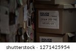 Small photo of Boxes with evidential materials at police office, investigation process, case