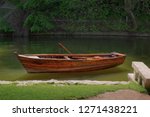 Wooden Boat Standing Near River ...