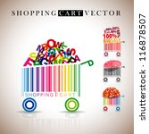 abstract vector shopping carts... | Shutterstock .eps vector #116878507