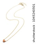 wooden heart gold necklace | Shutterstock . vector #1045240501